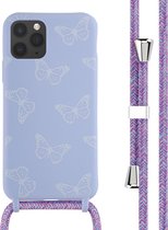 iMoshion Hoesje Met Koord Geschikt voor iPhone 11 Pro - iMoshion Siliconen design hoesje met koord - Meerkleurig / Butterfly