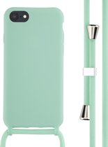 Coque iPhone 7 / 8 / SE (2020) / SE (2022) - Coque en Siliconen iMoshion avec cordon - Vert menthe