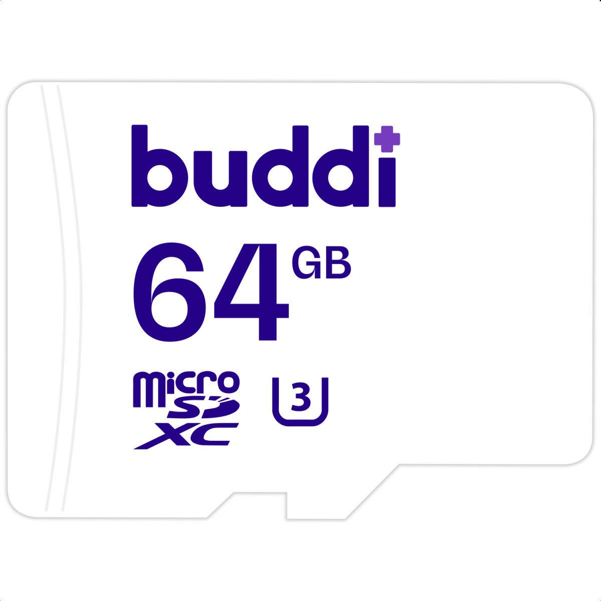 Carte mémoire Buddi MicroSDXC avec adaptateur de carte SD 64 Go Wit