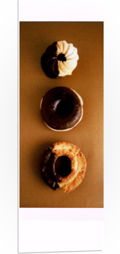 PVC Schuimplaat - Verschillende Donuts met Chocolde - 30x90 cm Foto op PVC Schuimplaat (Met Ophangsysteem)