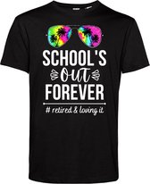 T-shirt Bril School's Out Forever | Geslaagd Cadeau | Afgestudeerd | Diploma | Zwart | maat M