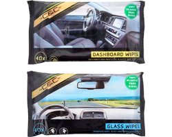 Auto schoonmaak set - Dashboard doekjes / Ruiten doekjes - Multicolor - Set van 2 - Schoonmaakset - Auto - Autoaccessoire - Dashboard wipes / Glass Wipes - 100 % plasticvrij - autodoekjes - Vaderdag Cadeau - Papadag