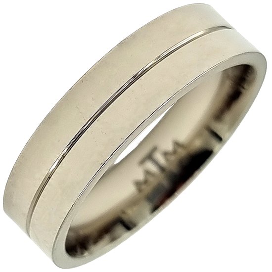 Tesoro Mio Michel – Ring man - Edelstaal in kleur zilver – 21 mm / maat 66 - Zilverkleurig