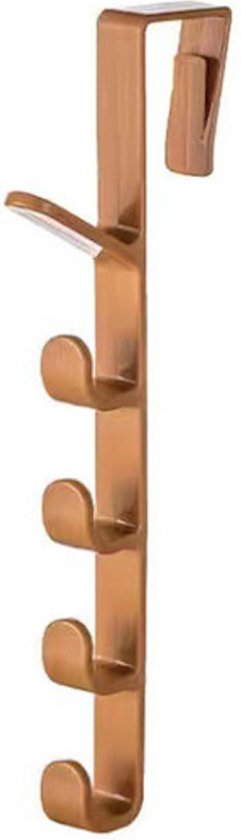 Ophang kapstok voor aan de deur - kapstok - 5 haken - bruin | bol.com