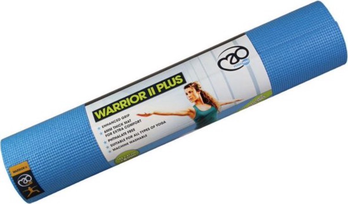 MADFitness - Warrior Yoga II Mat - Phthalaatvrij PVC - Dikte 6mm - Lichtblauw