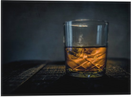 Vlag - Whiskey in Glas - 40x30 cm Foto op Polyester Vlag