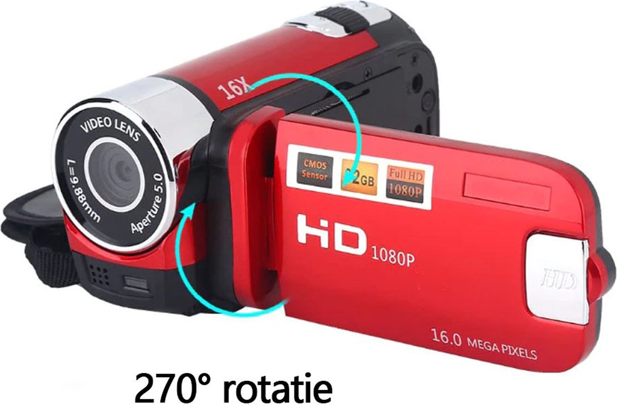 Caméra vidéo 4K Ultra HD 16X Zoom numérique Incl. télécommande