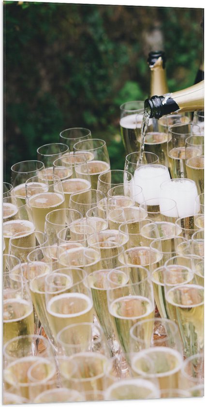 Vlag - Volle Champagneglazen - 50x100 cm Foto op Polyester Vlag