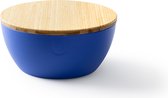 UBITE bio-based saladeschaal/serveerschaal XL inclusief deksel/snijplank - Silicate Blauw - duurzaam - 27 cm