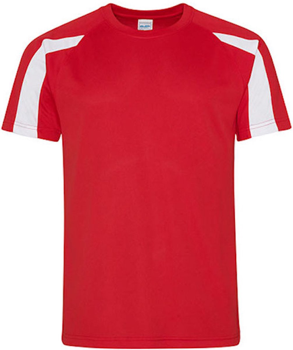 Just Cool Contrast Cool T JC003 - FIRE RED/ARCTIC WHITE - M