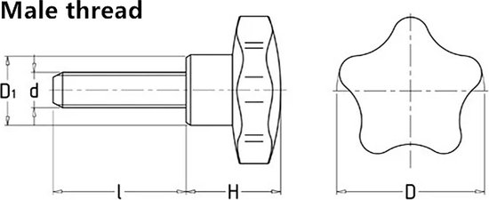 QUARKZMAN 10 sterknoppen M8 met binnendraad, kop 48 mm