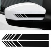 Auto spiegel stickers - 2 Stuks - reflecterende tape - Zwart