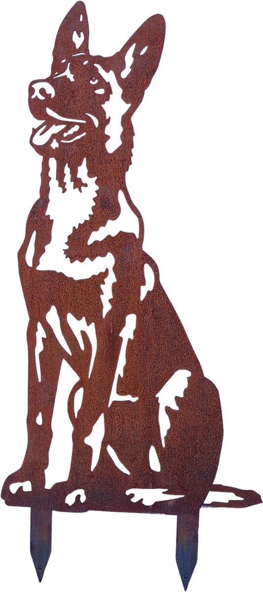 Mechelse herders - malinois- tuinbeeld - cortenstaal - 47 x87 - NL Fabrikaat