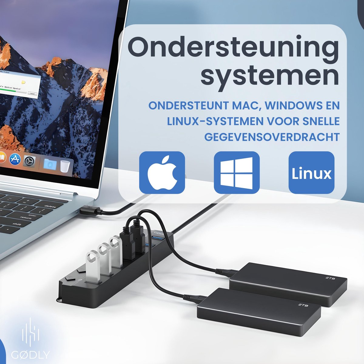 Delock 61724 USB 2.0 externe 4-poorts kabelhub