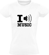 I love music Dames T-shirt - ik hou van muziek - zanger - muziek - dj - speaker - geluid - volume