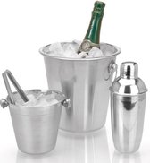 Luxe Barset (4-delig) - Roestvrijstaal - Champagnekoeler - IJsemmer - Shaker - Ijsblokjestang