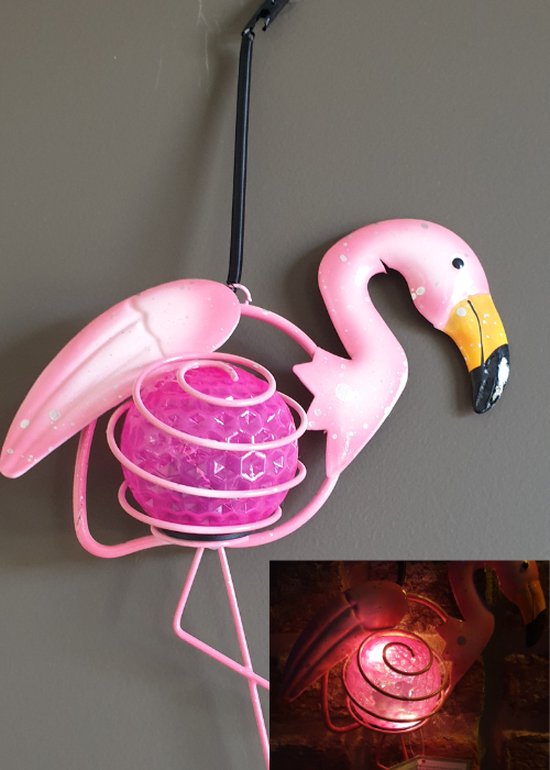 Solarlicht - Tuindecoratie - Flamingo op zonne-energie - Tuinverlichting - Hangende flamingo op solar