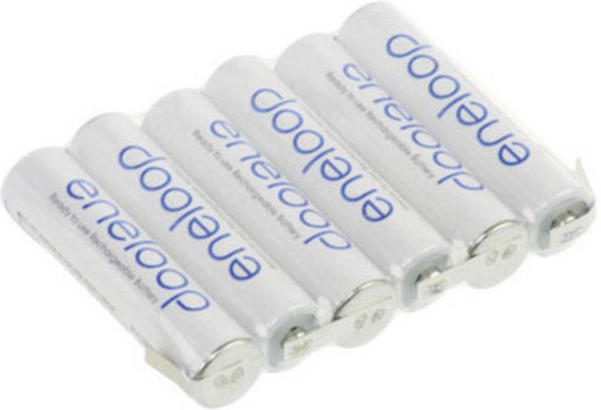 Panasonic eneloop Reihe F1x6 Accupack Aantal cellen: 6 Batterijgrootte: AAA (potlood) U-soldeerlip NiMH 7.2 V 750 mAh