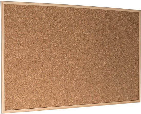 Esselte Kurken Prikbord Formaat: 79,5 x 59,5 cm - Inclusief Speldjes - Natuurbruin - Esselte