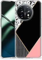 Telefoonhoesje OnePlus 11 TPU Silicone Hoesje Black Pink Shapes