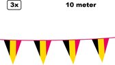 3x Vlaggenlijn Belgie 10 meter - Landen festival thema feest vlaglijn verjaardag fun party
