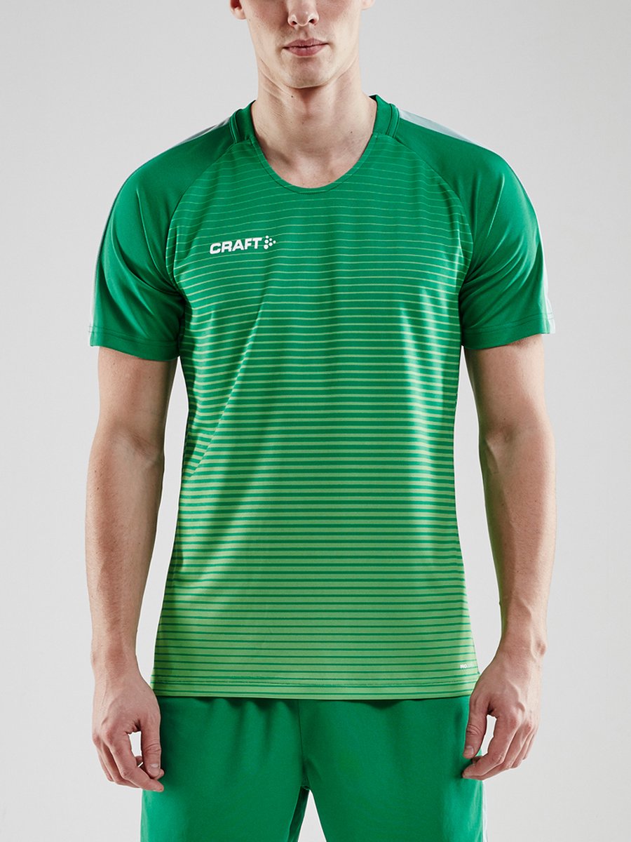 Craft Pro Control Stripe Shirt Korte Mouw Heren - Groen | Maat: M