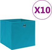 vidaXL - Opbergboxen - 10 - st - 28x28x28 - cm - nonwoven - stof - babyblauw