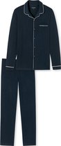 SCHIESSER Fine Interlock pyjamaset - heren pyjama lang interlock donkerblauw - Maat: L