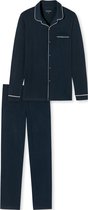 SCHIESSER Fine Interlock pyjamaset - heren pyjama lang interlock donkerblauw - Maat: 3XL