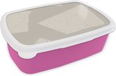 Broodtrommel Roze - Lunchbox - Brooddoos - Terrazzo - Abstract - Pastel - Patronen - 18x12x6 cm - Kinderen - Meisje