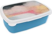Broodtrommel Blauw - Lunchbox - Brooddoos - Verf - Abstract - Design - 18x12x6 cm - Kinderen - Jongen