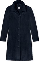 SCHIESSER Essentials badjas - dames kamerjas teddyfleece donkerblauw - Maat: XL