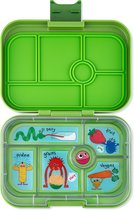 Yumbox Original - lekvrije Bento box lunchbox - 6 vakken - Matcha Green / Funny Monsters tray