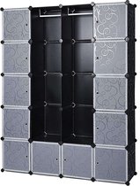 Rootz Armoire Click System - 14 compartiments - Plastique - Armoire avec penderie - 143 x 36 x 178 cm