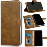 Casemania Hoesje Geschikt voor Samsung A03S Bruin - Portemonnee Book Case - Kaarthouder & Magneetlipje