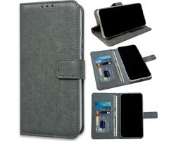 Casemania Hoesje Geschikt voor Samsung Galaxy A03S - Grijs - Portemonnee Book Case - Pasjeshouder en Magneetlipje