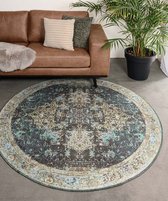 Rond vintage vloerkleed - Fade No.2 groen 76 cm rond