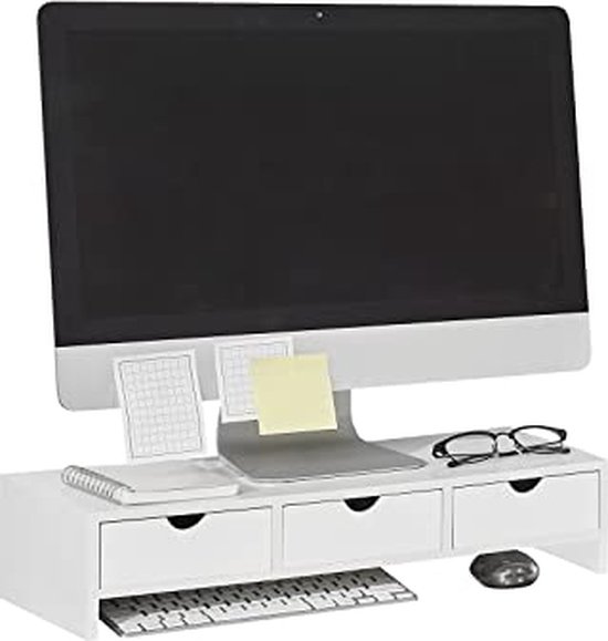 vidaXL Monitorstandaard verstelbaar 80x24x10,5 cm bewerkt hout vidaXL Monitorstandaard verstelbaar 80x24x10,5 cm bewerkt hout