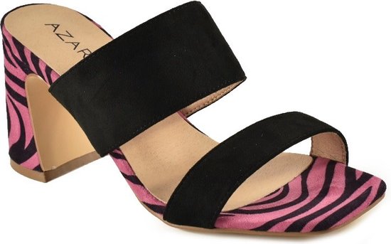 SmileFavorites® Slippers/Sandalen met Hak - Zwart, Roze