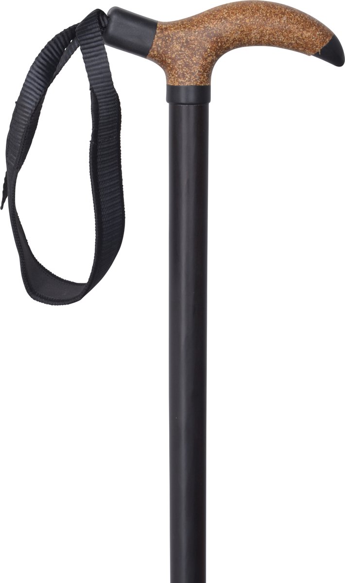 Gastrock Houten wandelstok - Zwart - Beukenhout - Lengte 94 cm - Kurk - Derby handvat - Gewicht 290 gram - Diameter wandelstok 18 mm - Wandelstokken - Voor heren en dames - Wandelstok hout - Inclusief wandelstokdop