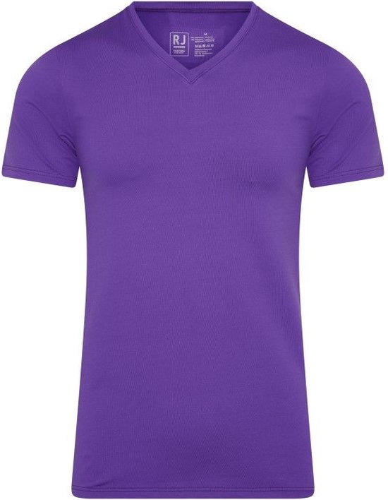 RJ Bodywear Pure Color T-shirt (1-pack) - heren T-shirt met V-hals - paars - Maat: