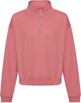 Vegan Women´s Cropped 1/4 Zip Sweater Dusty Rose - XL