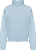 Vegan Women´s Cropped 1/4 Zip Sweater Sky Blue - XL