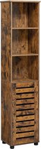 Cabinet Tall Philipa - Cabinet Badkamer - 3 Open Compartimenten - 2 Verstelbare Planken - Vintage Bruin