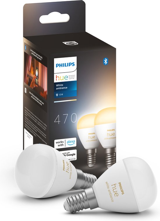 Philips Ampoule LED Bougie Intelligente E14 2P