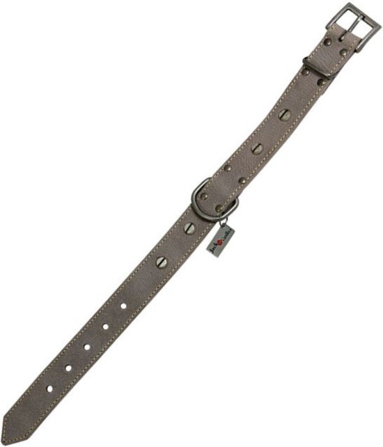 Jack and Vanilla - Brede halsband voor honden van vet leer - voor middelgrote en grote honden - Robuust, duurzaam, zacht aanvoelend, moderne look, cognac, afmetingen 40 mm x 55 cm