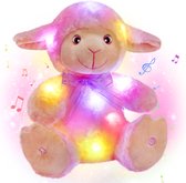 32Cm Roze Schaap Muzikale Led Licht Knuffel Katoen Schattige Geschenk Voor Kinderen Verjaardagscadeau Kamer Decoratie