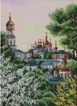 BORDUURPAKKET met kralen/parels - Pechersk Lavra in Spring - Klooster Kiev in Lente - VDV