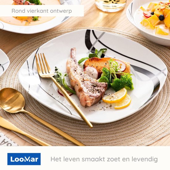LOBERON Dessertbordjes set van 6 Biarré zwart | bol
