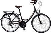 Vélo de ville hyped 28 pouces - Avec 21 vitesses - Taille de cadre 46 cm - Freins en V- Vélo pour femme et homme - Zwart